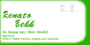 renato bekk business card